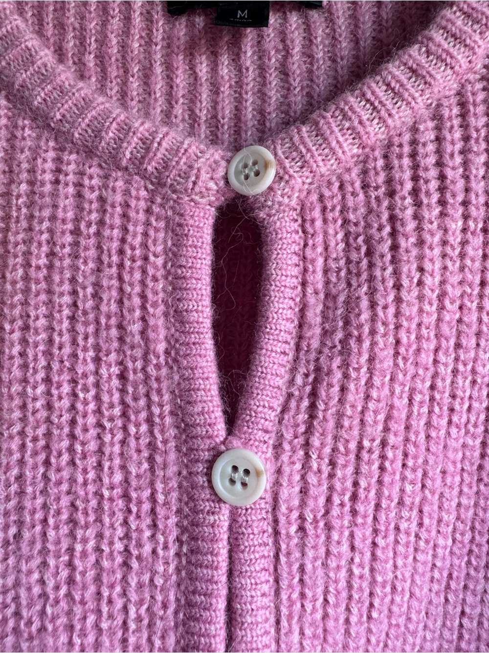 J.Crew Alpaca Merino Wool Pink Cardigan Sweater Size M Balloon Sleeve BB391 - Picture 3 of 10